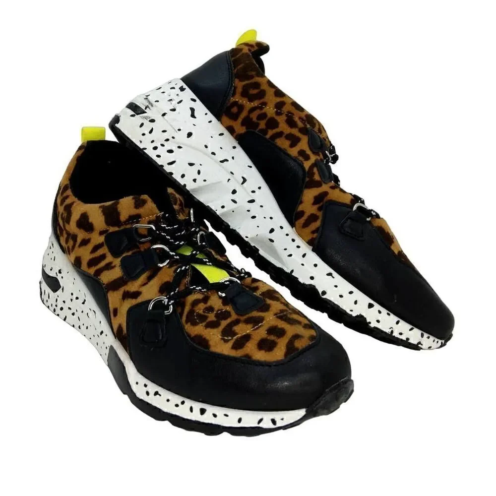 Madden Girl Animal Print Fashion Womens Pre-owned Black Sneakers - sz. 7 1/2
